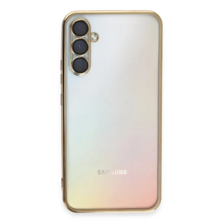 Samsung Galaxy A54 5G Kılıf Razer Lensli Silikon - Gold
