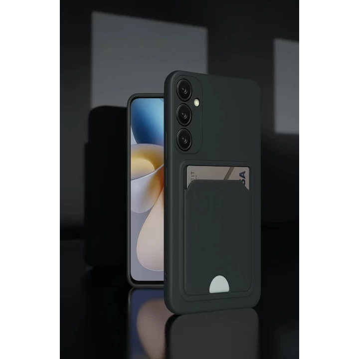 Samsung Galaxy A55 5G Kılıf Kelvin Kartvizitli Silikon - Siyah