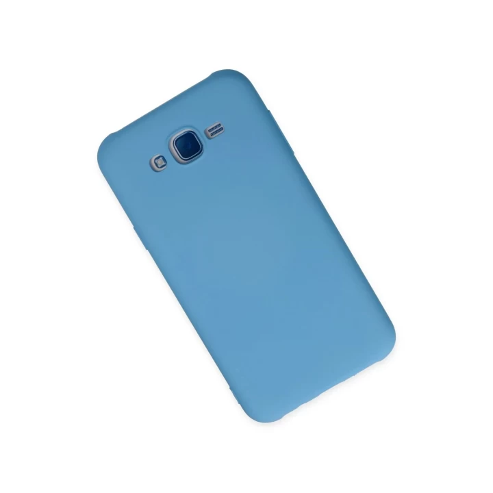 Samsung Galaxy J7 Kılıf Nano içi Kadife Silikon - Mavi