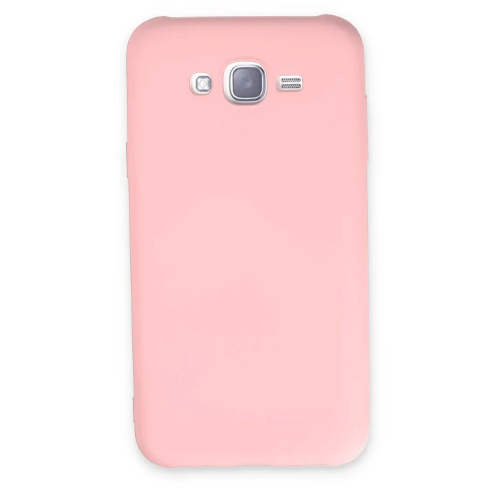 Samsung Galaxy J7 Kılıf Nano içi Kadife Silikon - Pudra