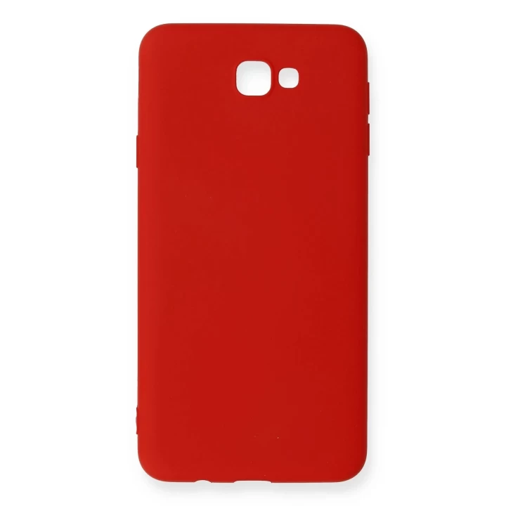 Samsung Galaxy J7 Prime Kılıf Nano içi Kadife Silikon - Kırmızı