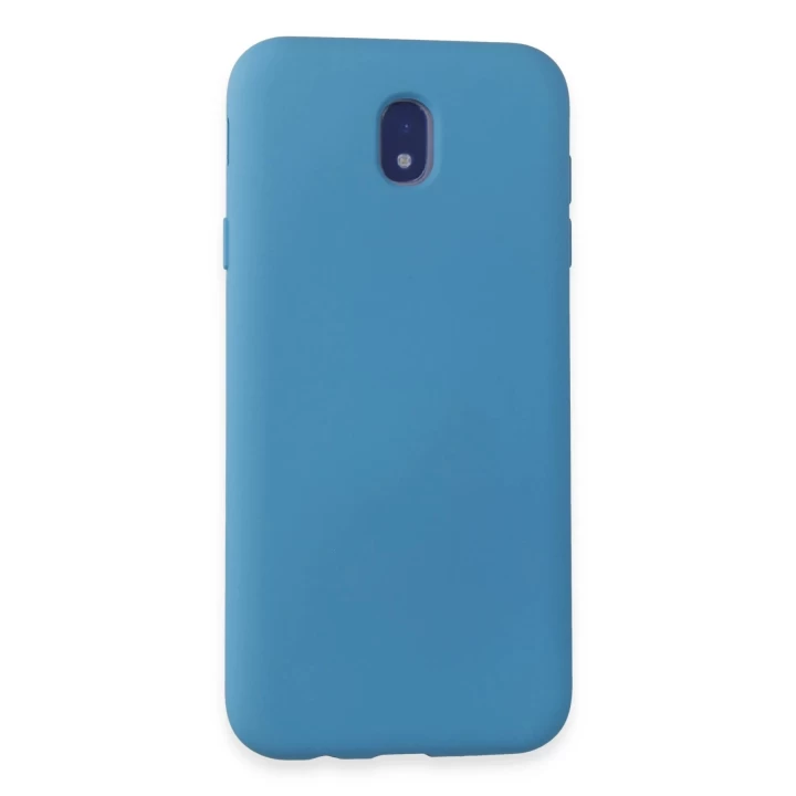 Samsung Galaxy J7 Pro / J730 Kılıf Nano içi Kadife Silikon - Mavi