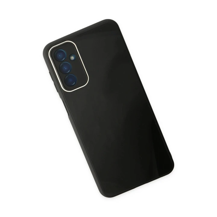 Samsung Galaxy M23 Kılıf Glass Kapak - Siyah