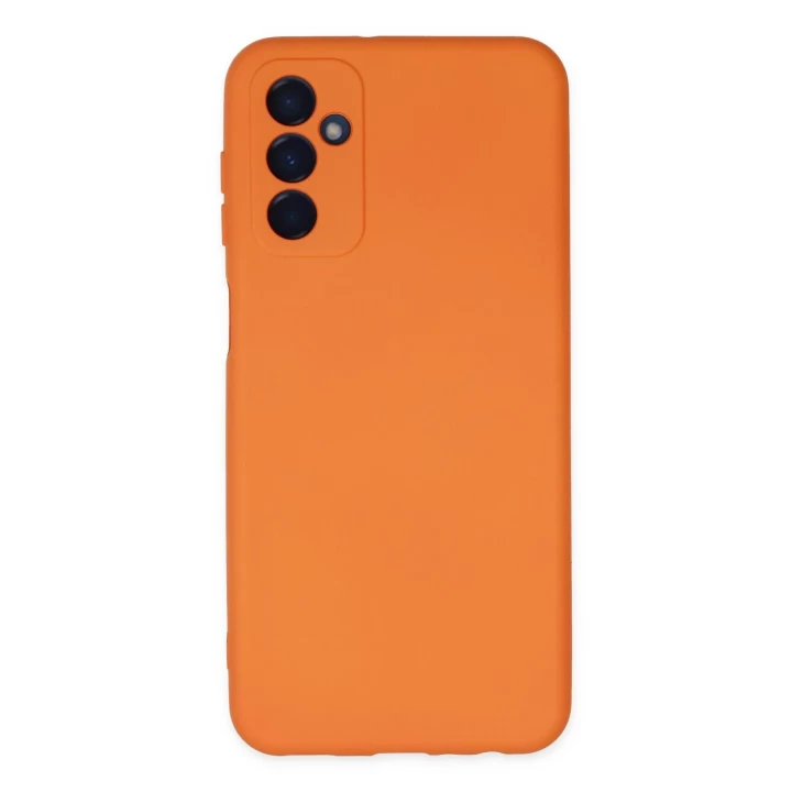 Samsung Galaxy M23 Kılıf Nano içi Kadife Silikon - Turuncu