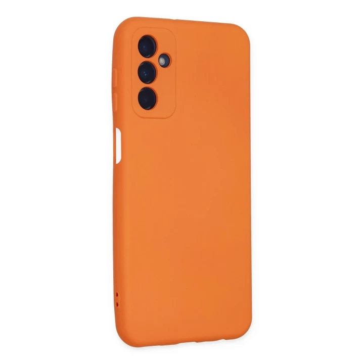 Samsung Galaxy M23 Kılıf Nano içi Kadife Silikon - Turuncu