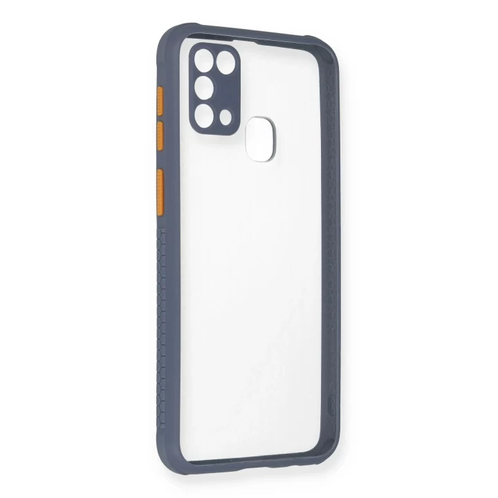 Samsung Galaxy M31 Kılıf Miami Şeffaf Silikon - Gri