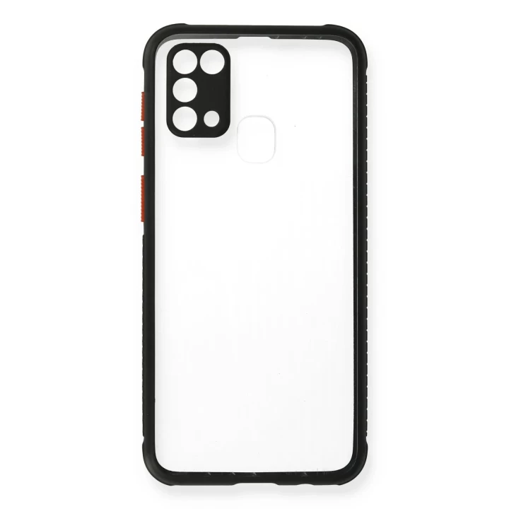 Samsung Galaxy M31 Kılıf Miami Şeffaf Silikon - Siyah