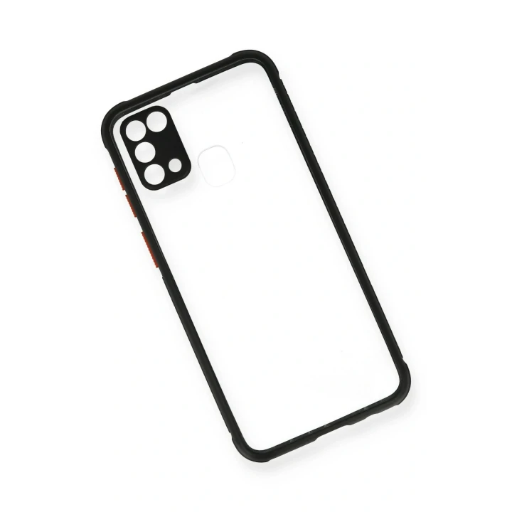 Samsung Galaxy M31 Kılıf Miami Şeffaf Silikon - Siyah