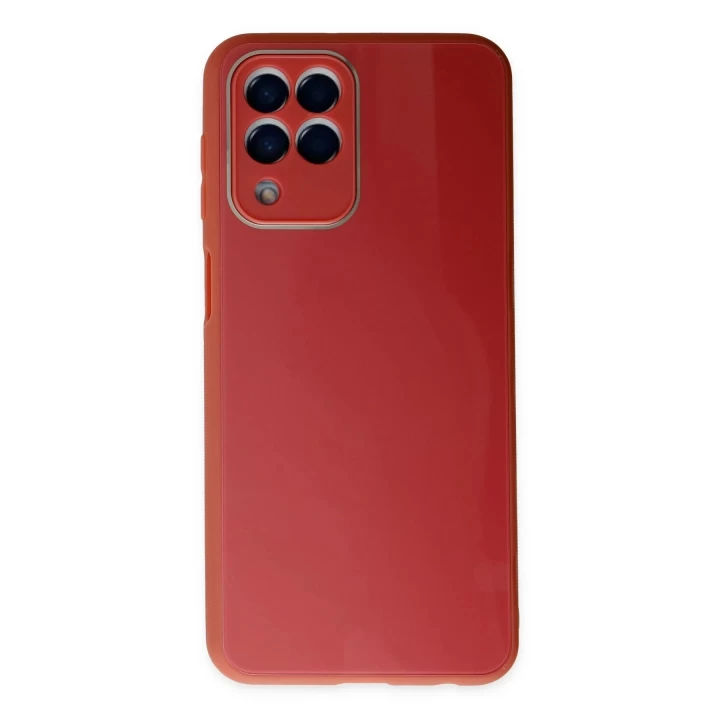 Samsung Galaxy M33 Kılıf Glass Kapak - Bordo