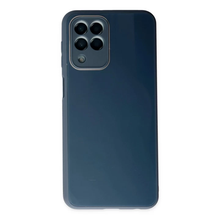 Samsung Galaxy M33 Kılıf Glass Kapak - Mavi