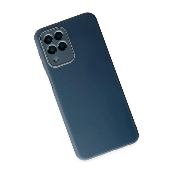 Samsung Galaxy M33 Kılıf Glass Kapak - Mavi