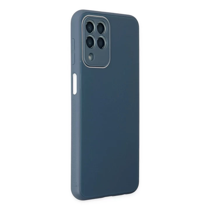 Samsung Galaxy M33 Kılıf Glass Kapak - Mavi