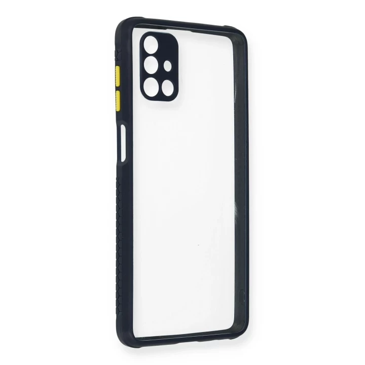 Samsung Galaxy M51 Kılıf Miami Şeffaf Silikon - Lacivert