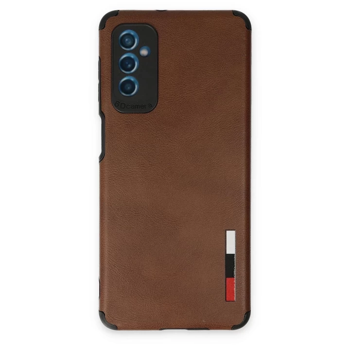 Samsung Galaxy M52 5G Kılıf Loop Deri Silikon - Kahverengi