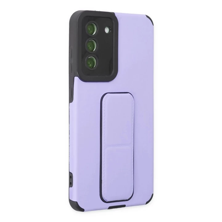 Samsung Galaxy S21 FE Kılıf Mega Standlı Silikon - Lila