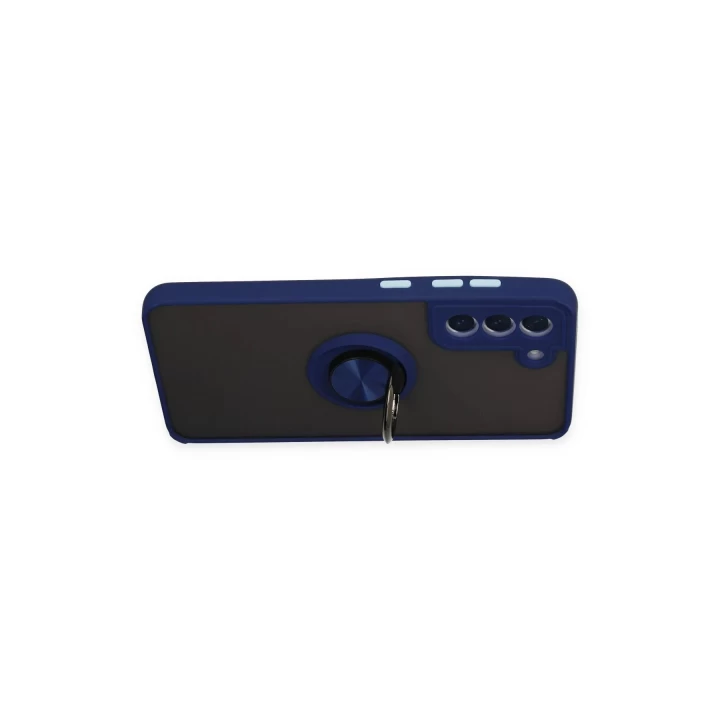 Samsung Galaxy S21 FE Kılıf Montreal Yüzüklü Silikon Kapak - Lacivert