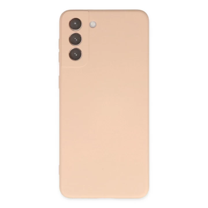 Samsung Galaxy S21 FE Kılıf Nano içi Kadife Silikon - Pudra