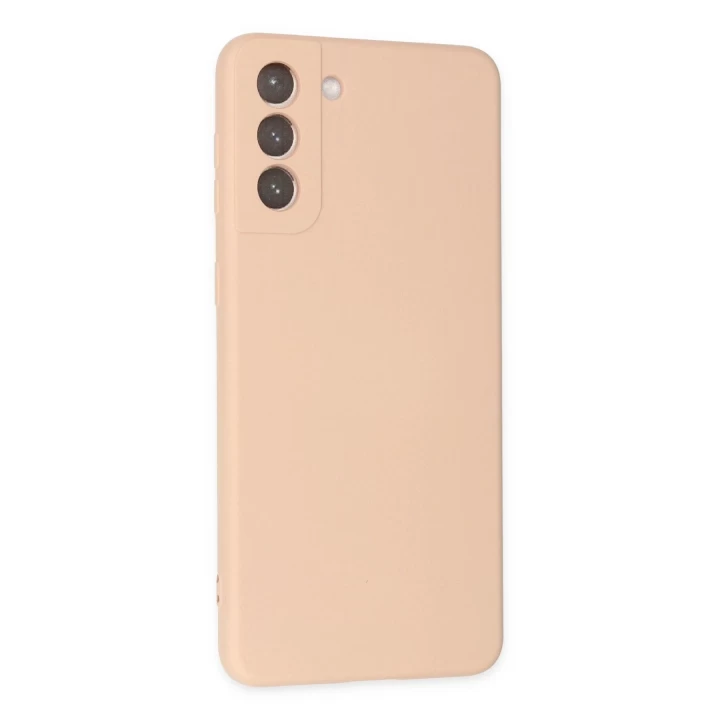 Samsung Galaxy S21 FE Kılıf Nano içi Kadife Silikon - Pudra