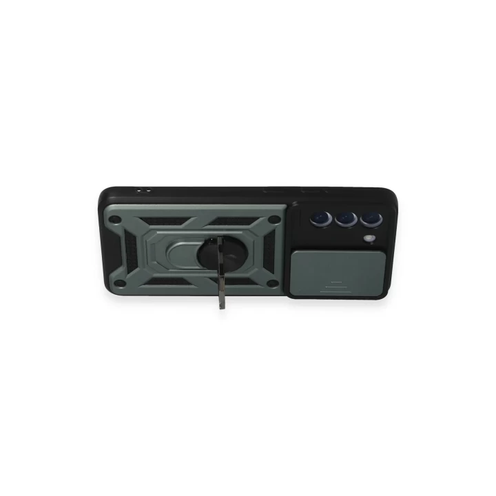 Samsung Galaxy S21 FE Kılıf Pars Lens Yüzüklü Silikon - Yeşil