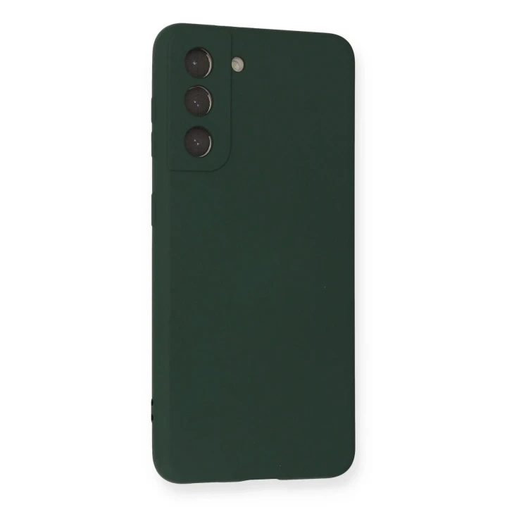 Samsung Galaxy S21 Kılıf Nano içi Kadife Silikon - Koyu Yeşil