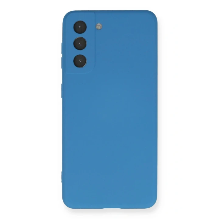 Samsung Galaxy S21 Kılıf Nano içi Kadife Silikon - Mavi