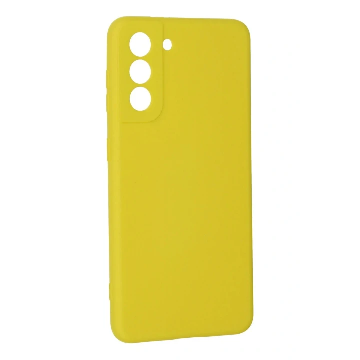 Samsung Galaxy S21 Kılıf Nano içi Kadife Silikon - Sarı
