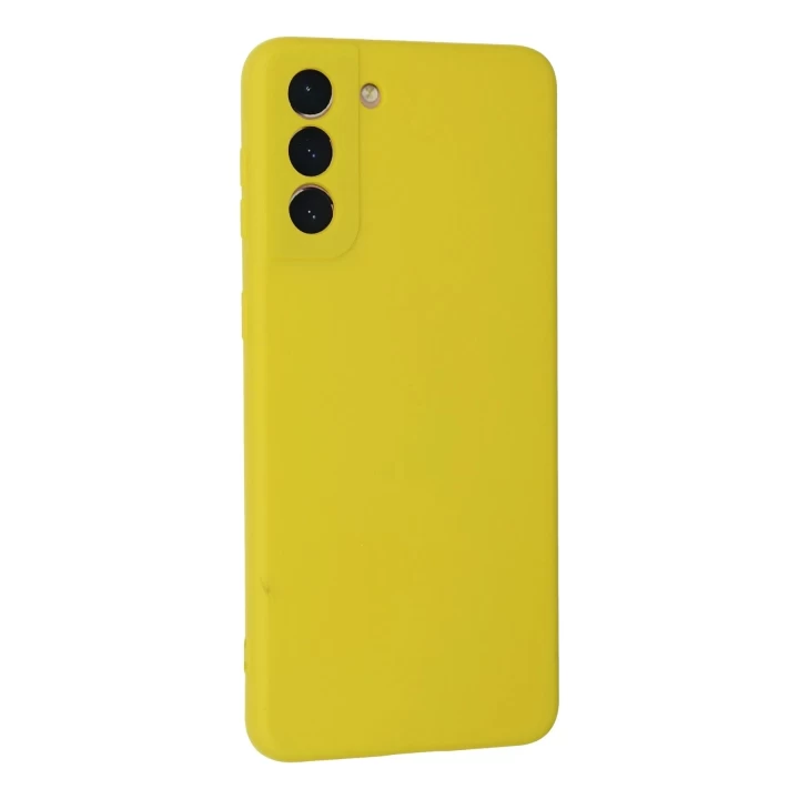Samsung Galaxy S21 Plus Kılıf Nano içi Kadife Silikon - Sarı