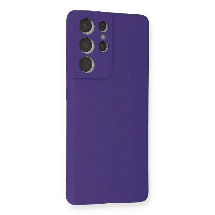 Samsung Galaxy S21 Ultra Kılıf Nano içi Kadife Silikon - Mor
