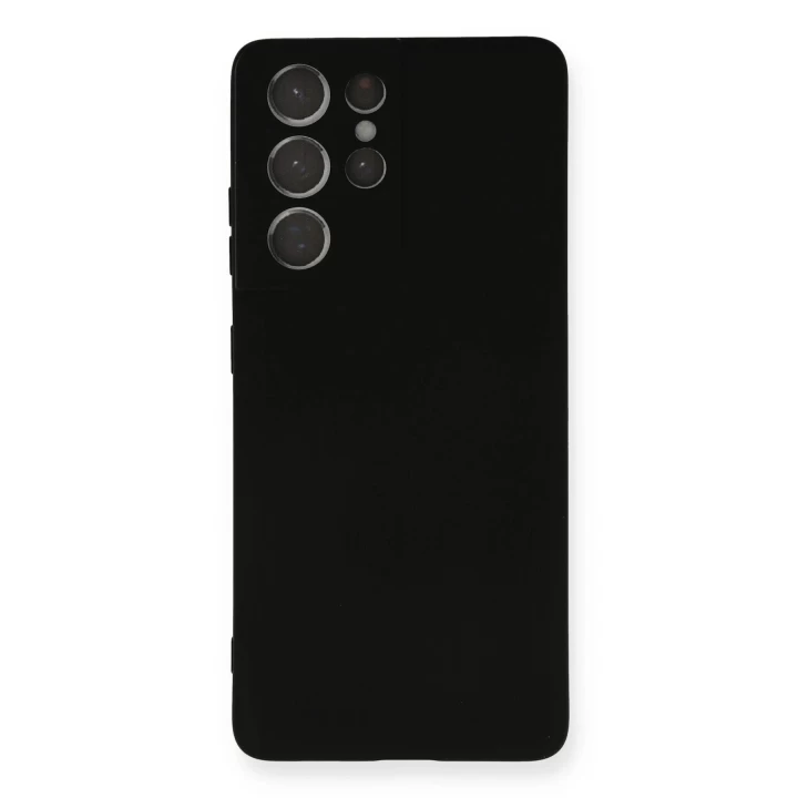 Samsung Galaxy S21 Ultra Kılıf Nano içi Kadife Silikon - Siyah