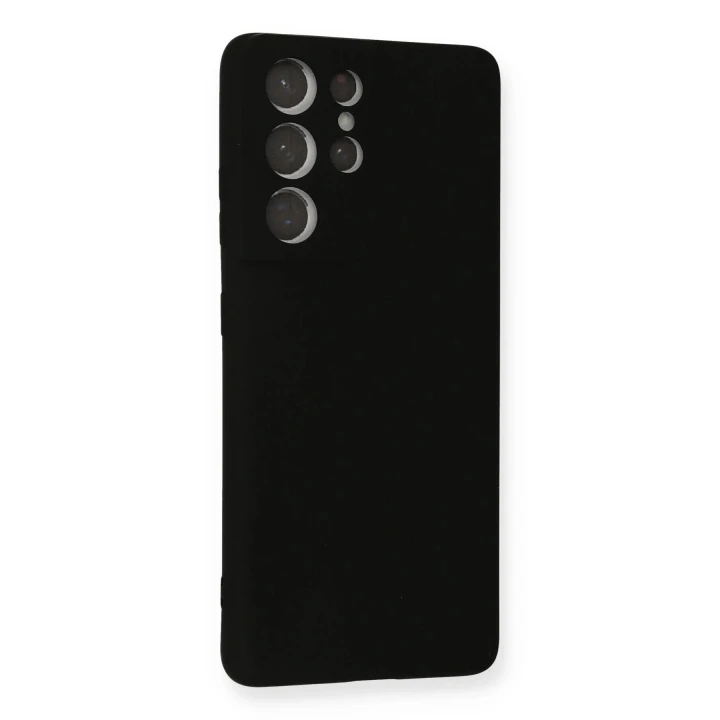 Samsung Galaxy S21 Ultra Kılıf Nano içi Kadife Silikon - Siyah
