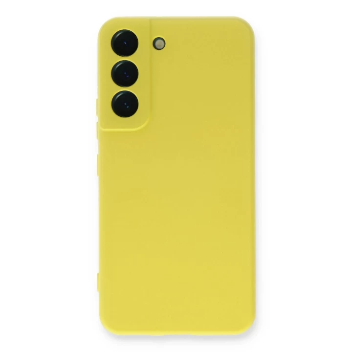 Samsung Galaxy S22 Plus Kılıf Nano içi Kadife Silikon - Sarı