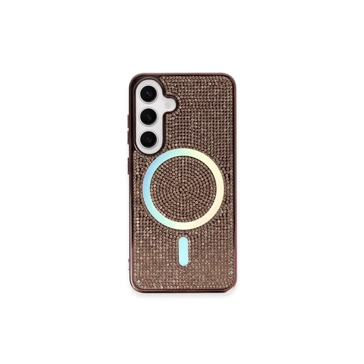 Samsung Galaxy S24 Kılıf Diamond Magsafe Kapak - Pembe