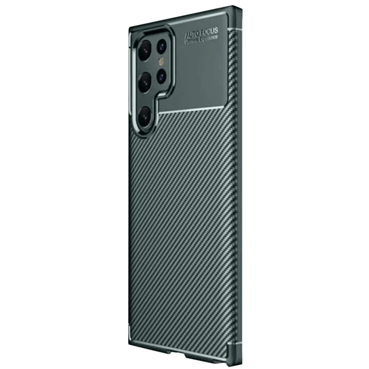 Samsung Galaxy S25 Ultra Kılıf Auto Focus Karbon Kapak - Koyu Yeşil