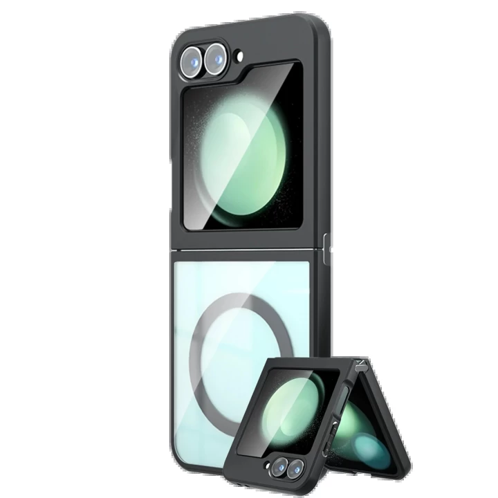 Samsung Galaxy Z Flip 6 Kılıf Blur Fold Magsafe Kapak - Siyah