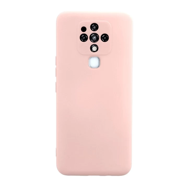 Tecno Camon 16 Kılıf Nano içi Kadife Silikon - Pudra