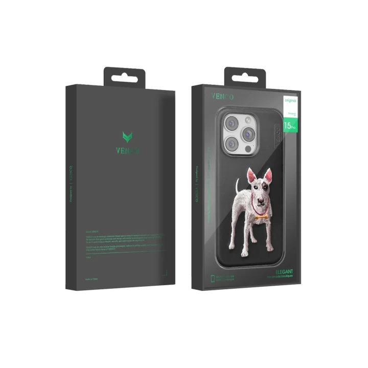 Venco iPhone 15 Pro Max Perma Desenli Kapak - Siyah
