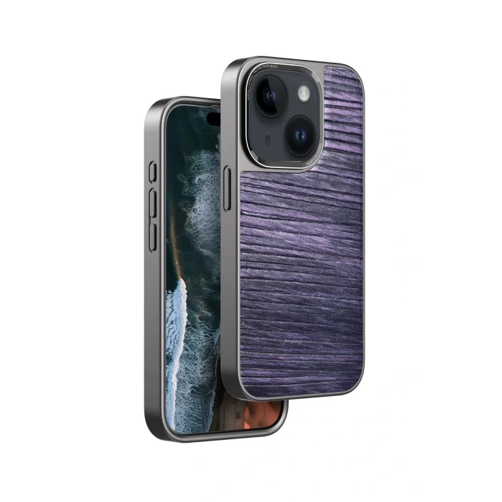 Venco iPhone 15 Wave Kapak - Derin Mor