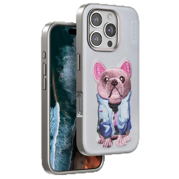 Venco iPhone 16 Pro Cute Desenli Kapak - Kahverengi