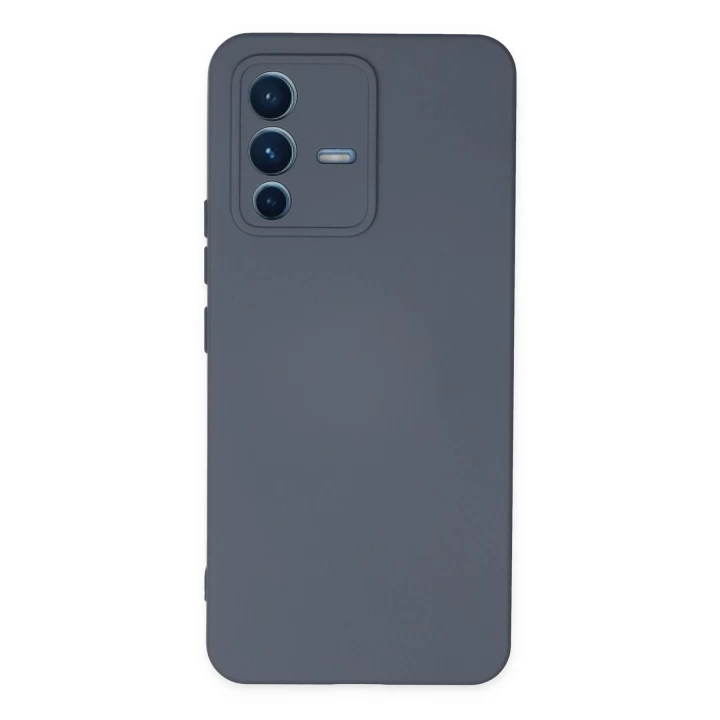 Vivo V23 5G Kılıf Nano içi Kadife Silikon - Gri