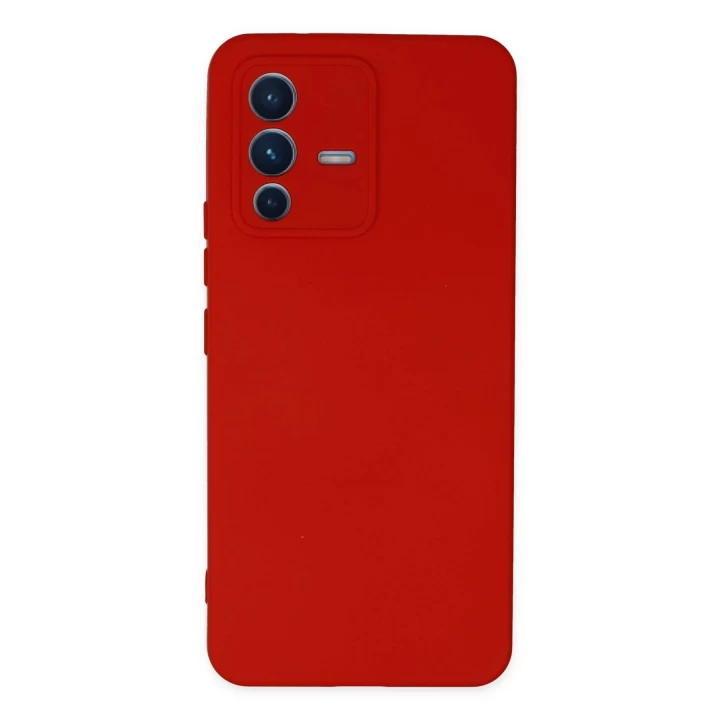 Vivo V23 5G Kılıf Nano içi Kadife Silikon - Kırmızı