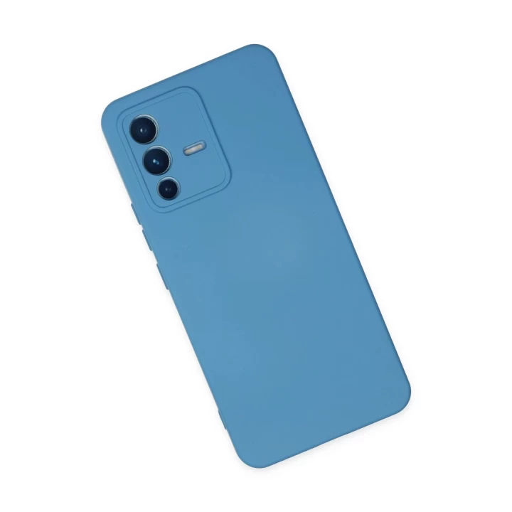 Vivo V23 5G Kılıf Nano içi Kadife Silikon - Mavi