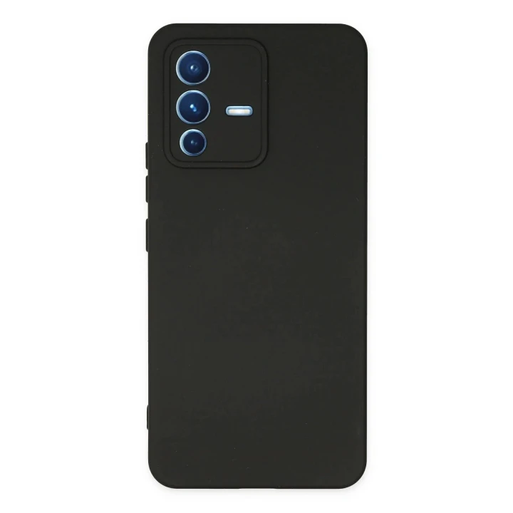 Vivo V23 5G Kılıf Nano içi Kadife Silikon - Siyah