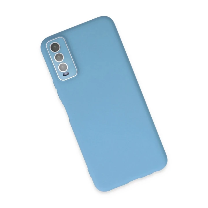 Vivo Y11S Kılıf Lansman Glass Kapak - Mavi