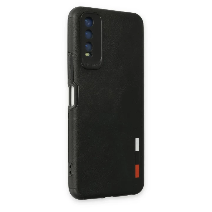 Vivo Y11S Kılıf Loop Deri Silikon - Siyah