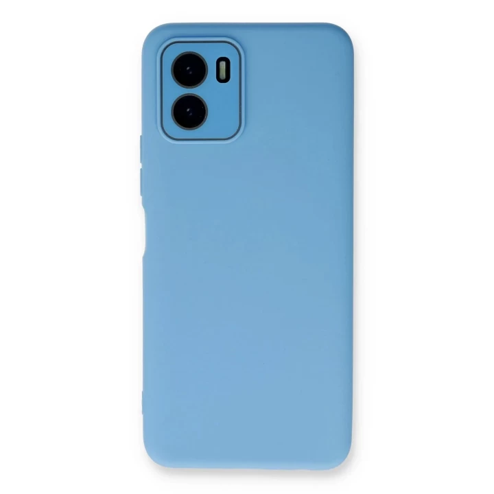 Vivo Y15S Kılıf Lansman Glass Kapak - Mavi
