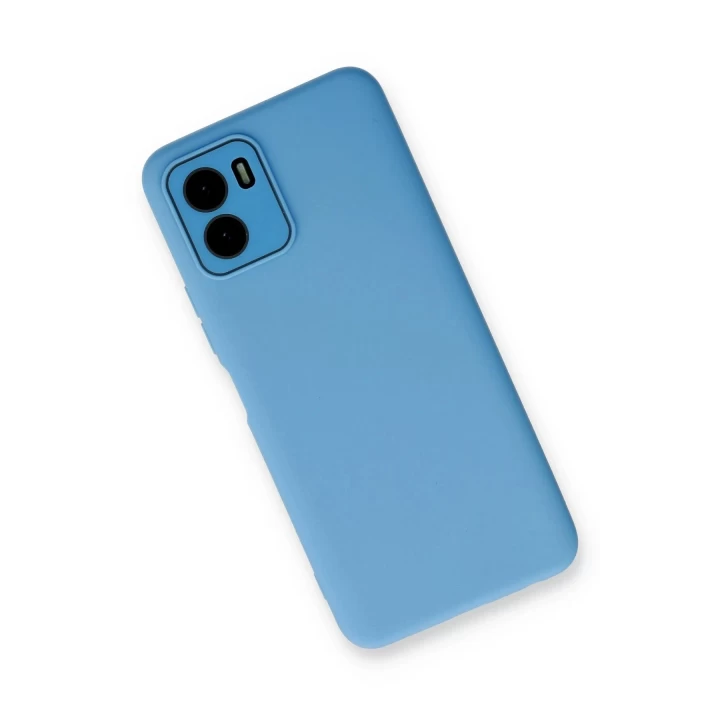 Vivo Y15S Kılıf Lansman Glass Kapak - Mavi