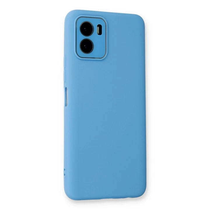 Vivo Y15S Kılıf Lansman Glass Kapak - Mavi