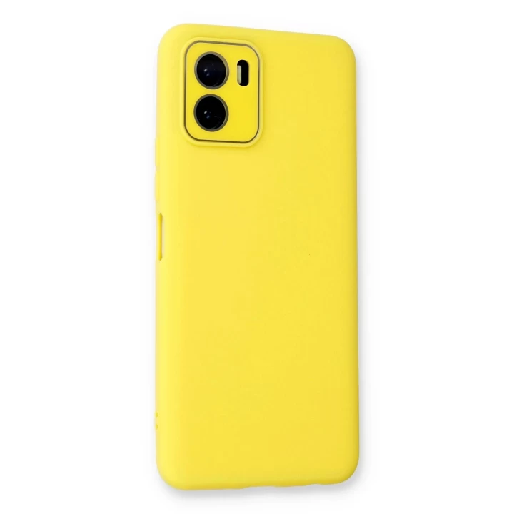 Vivo Y15S Kılıf Lansman Glass Kapak - Sarı