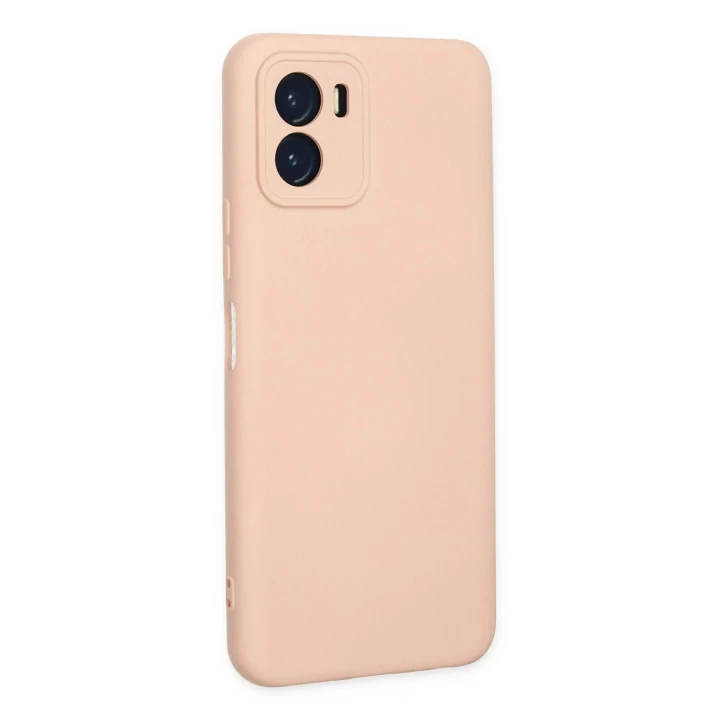 Vivo Y15S Kılıf Nano içi Kadife Silikon - Pudra