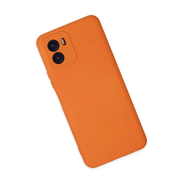 Vivo Y15S Kılıf Nano içi Kadife Silikon - Turuncu